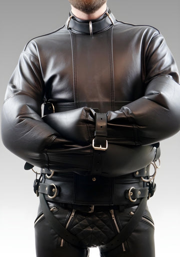 Leather Restraint Jacket Black for sale