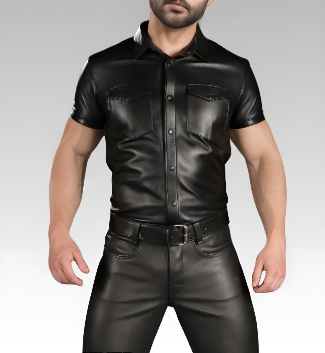 Lambskin Classic Leather Shirt for sale