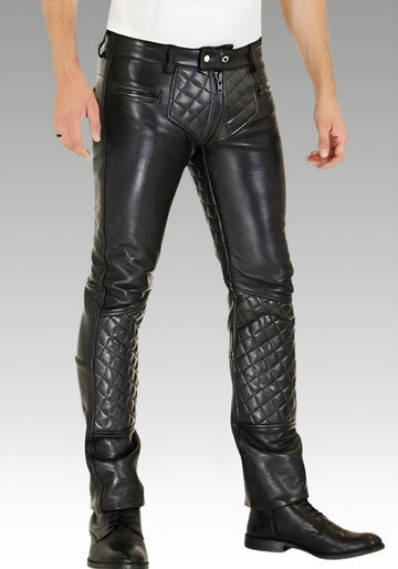 Men’s Quilted Leather Pants for sale