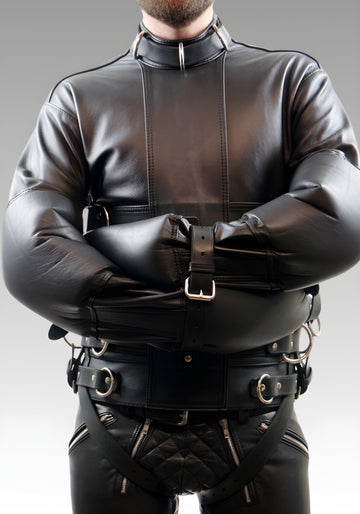 Leather Restraint Jacket Black for sale