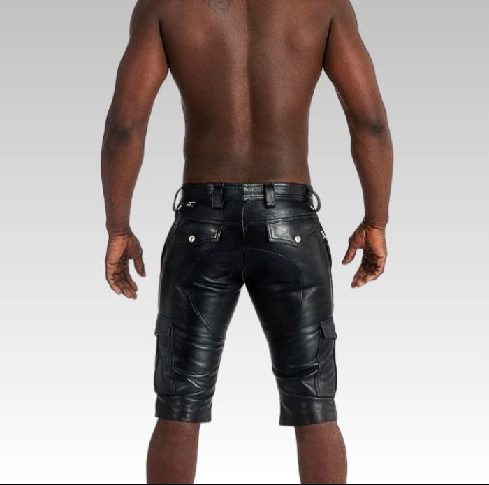 Cargo Leather Shorts for sale