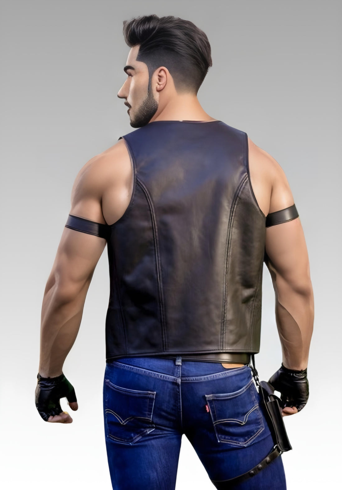 Classic Bar Leather Vest for sale