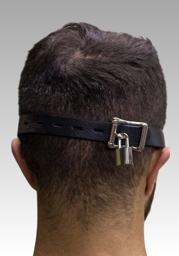 Fleece Lined Leather Blindfold for sale