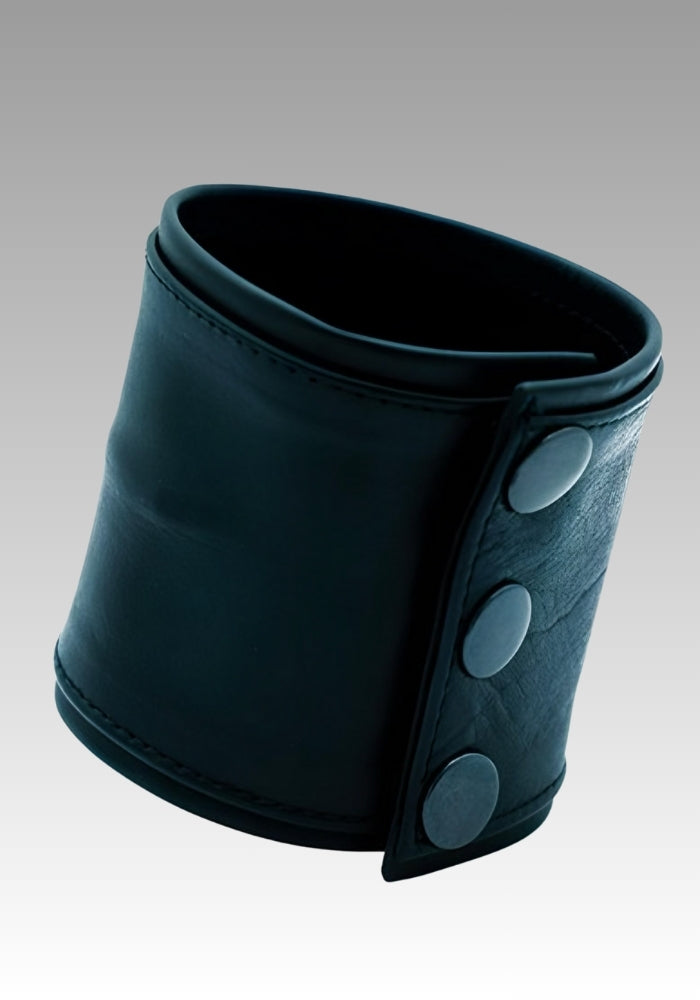 Black Piped Leather Wristband for sale