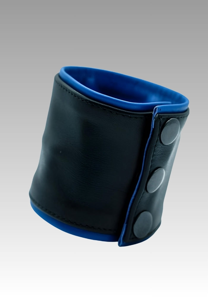 Blue Piped Leather Wristband for sale