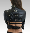 Bolero Leather Straitjacket, straitjacket bondage, straitjacket bdsm, jacket restraint, bolero straitjacket, woman straight jacket for sale