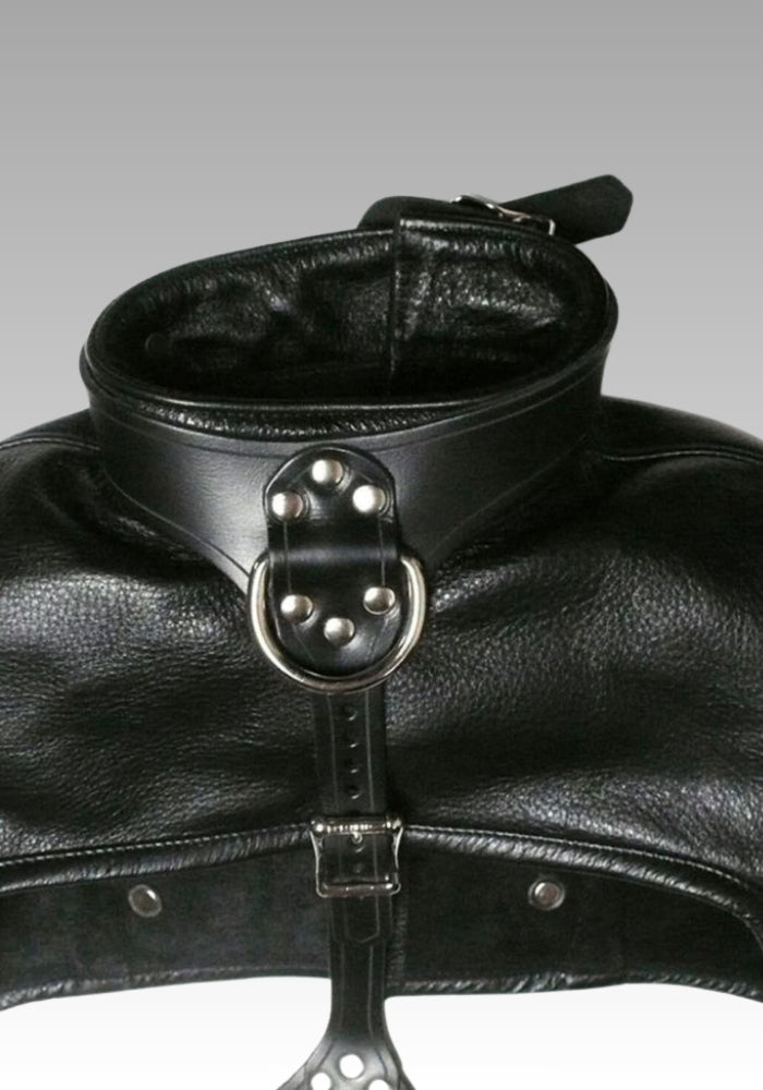 Bolero Leather Straitjacket, straitjacket bondage, straitjacket bdsm, jacket restraint, bolero straitjacket, woman straight jacket for sale