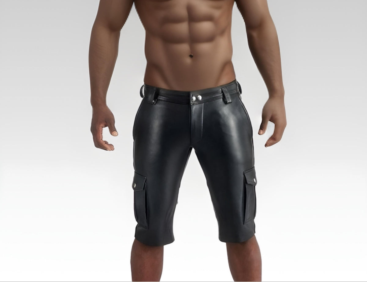 Cargo Leather Shorts for sale