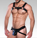 Men's Leather Jockstrap Blue Stripe for sale