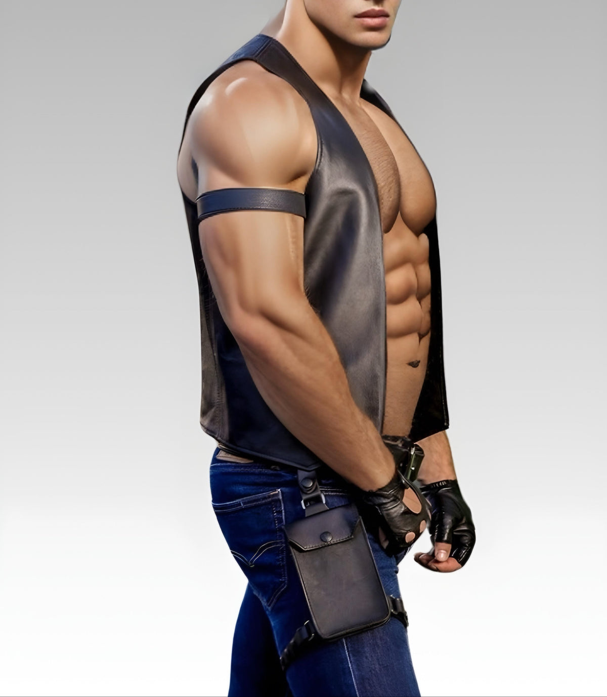 Classic Bar Leather Vest for sale