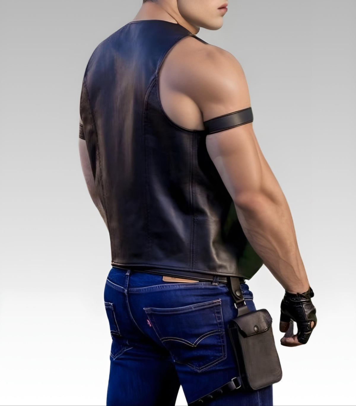 Classic Bar Leather Vest for sale