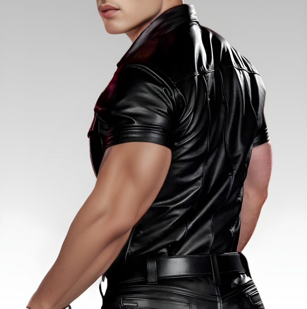 Leather Uniform Shirt Black for sale
