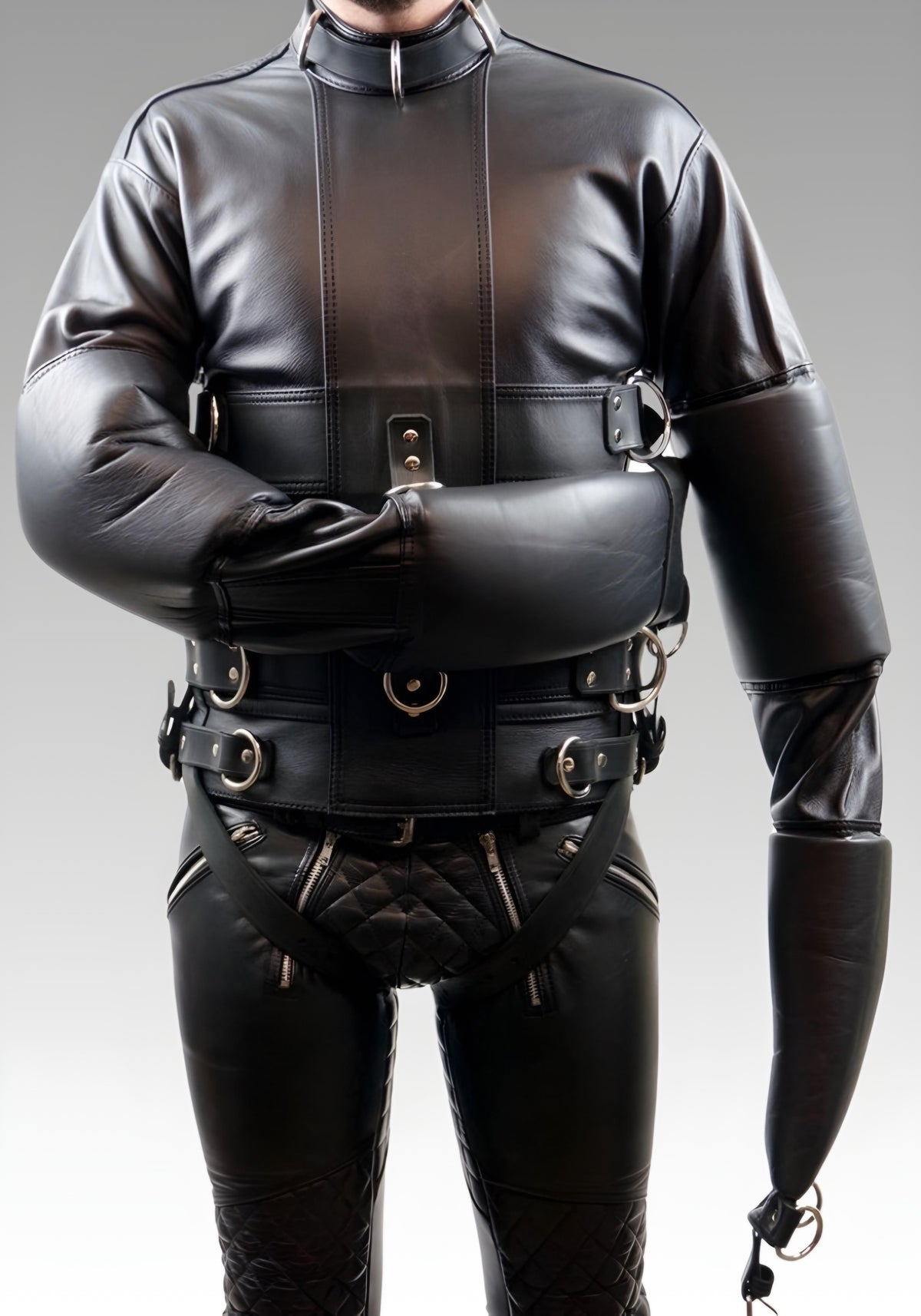 Restraint Jacket Deluxe Leather Bondage Straitjacket - Fetters Style Restraint