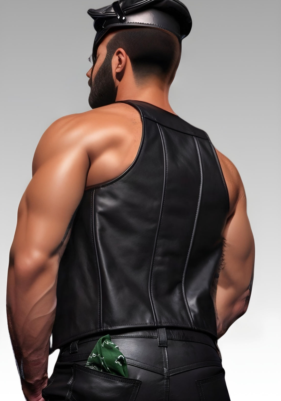 Buckle Berlin Leather Bar Vest for sale