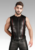 Front Zip Leather Vest for sale