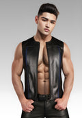 Front Zip Leather Vest for sale