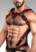 Gay Leather Harness Trojan Red, gay harness, gay leather harness, harness gay, harness gay men for sale