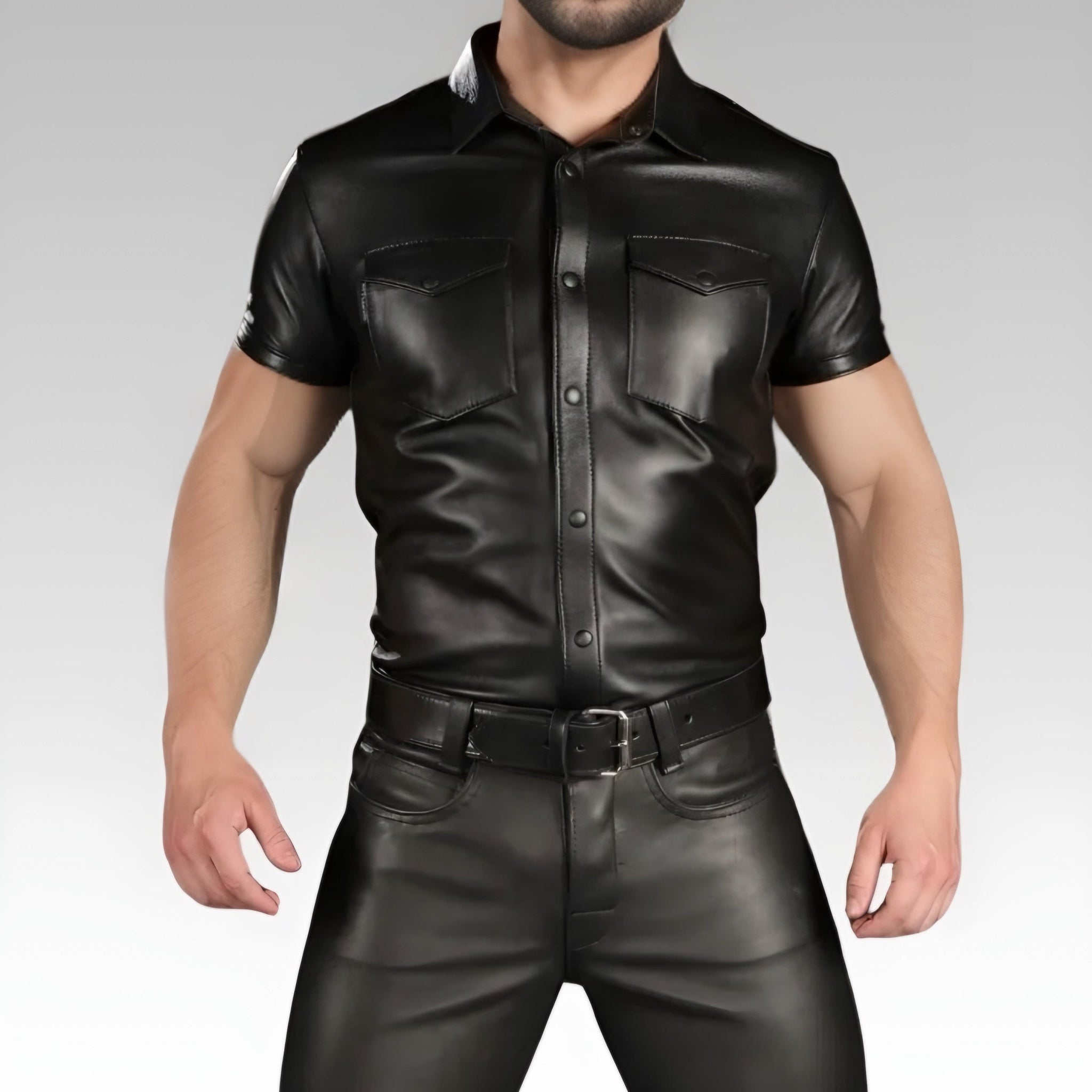 Lambskin Classic Leather Shirt for sale