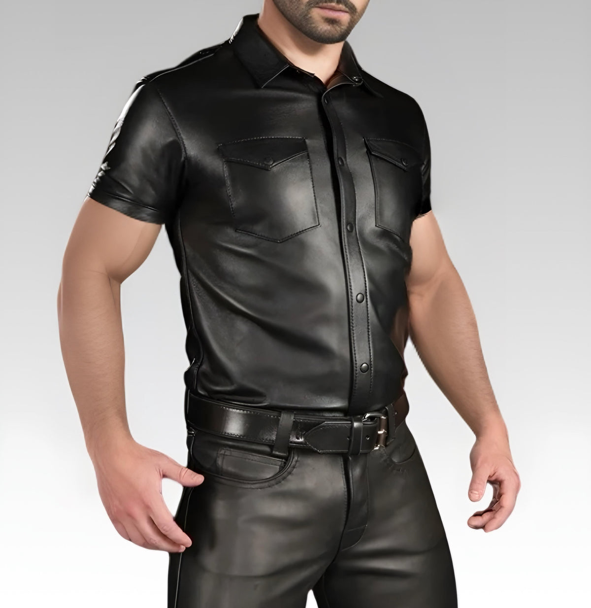 Lambskin Classic Leather Shirt for sale