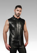 Lambskin Sleeveless Leather Shirt for sale