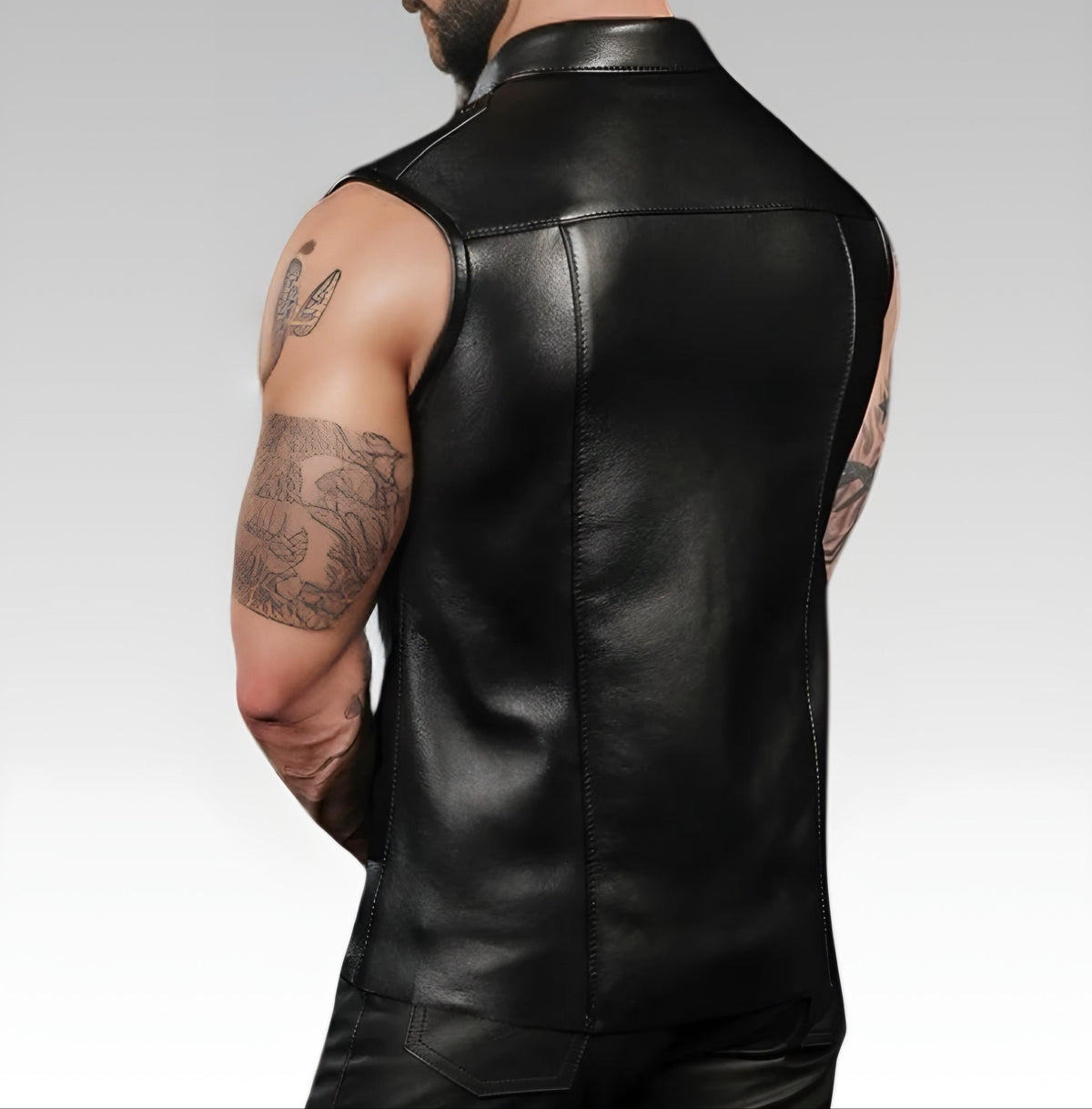 Lambskin Sleeveless Leather Shirt for sale