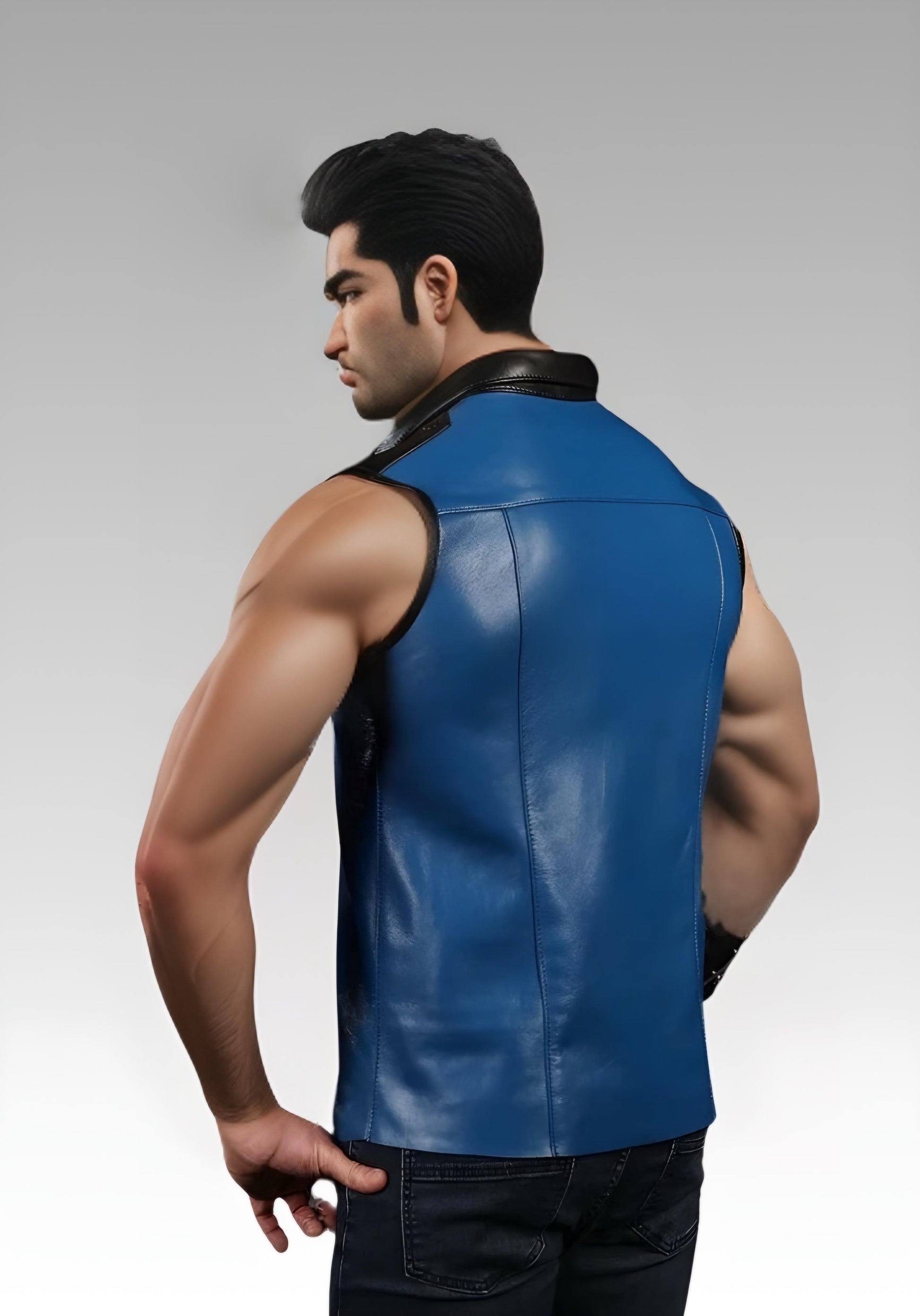 Lambskin Sleeveless Leather Shirt for sale