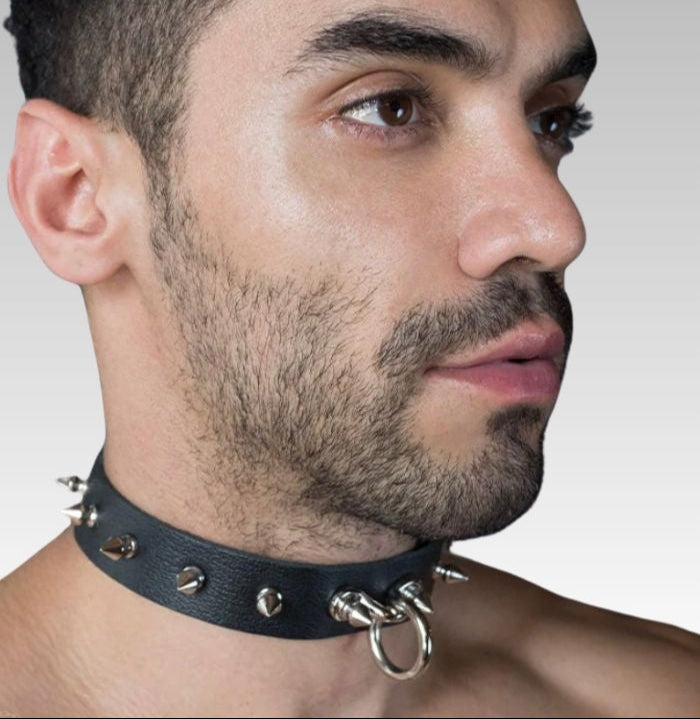 Leather Collar With Spikes, kinky collars, collar BDSM, BDSM collaring, fetish collar for sale