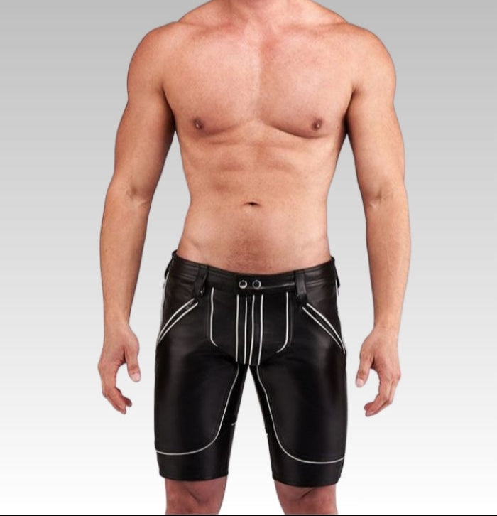 Leather Shorts Color Piping for sale