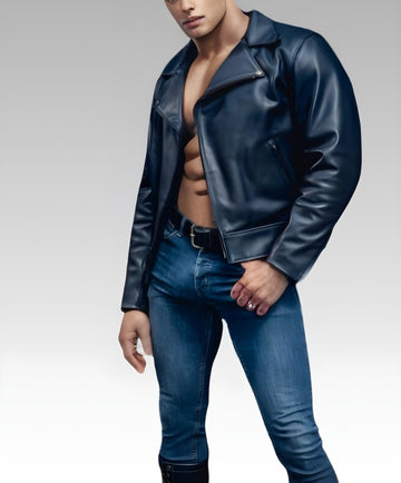 Leather Men's Motorcycle Jacket for sale