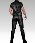 Leather Piped Uniform Pant – White for sale