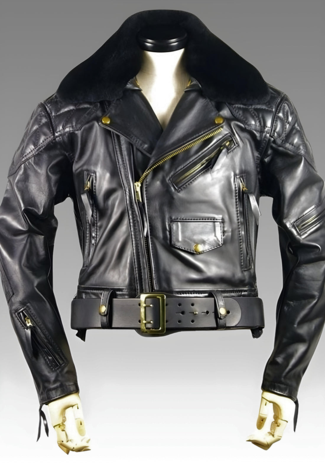 Leather Uniform Jacket with Back Panel Pad for sale