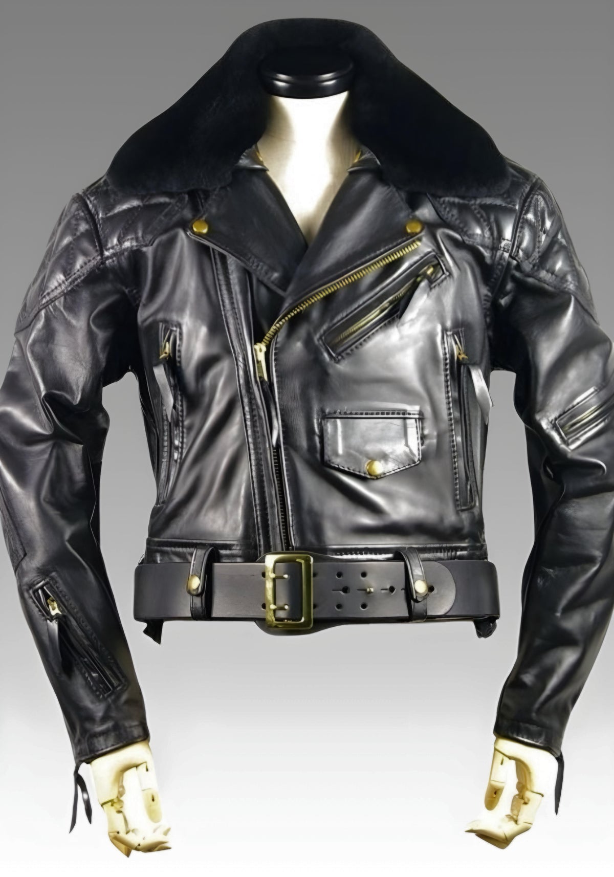 Leather Uniform Jacket with Back Panel Pad for sale
