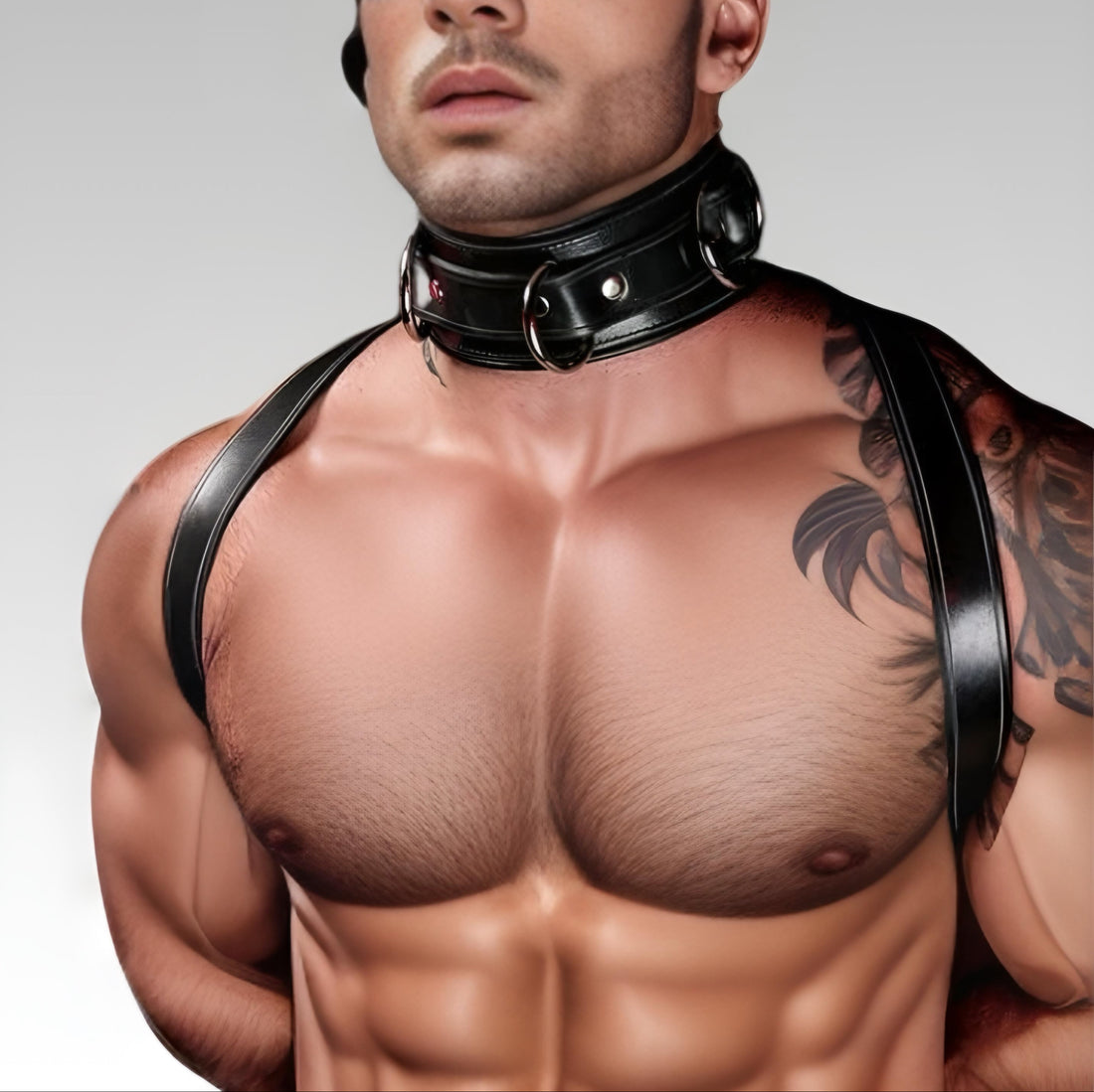 Leather Locking Bondage Collar for sale
