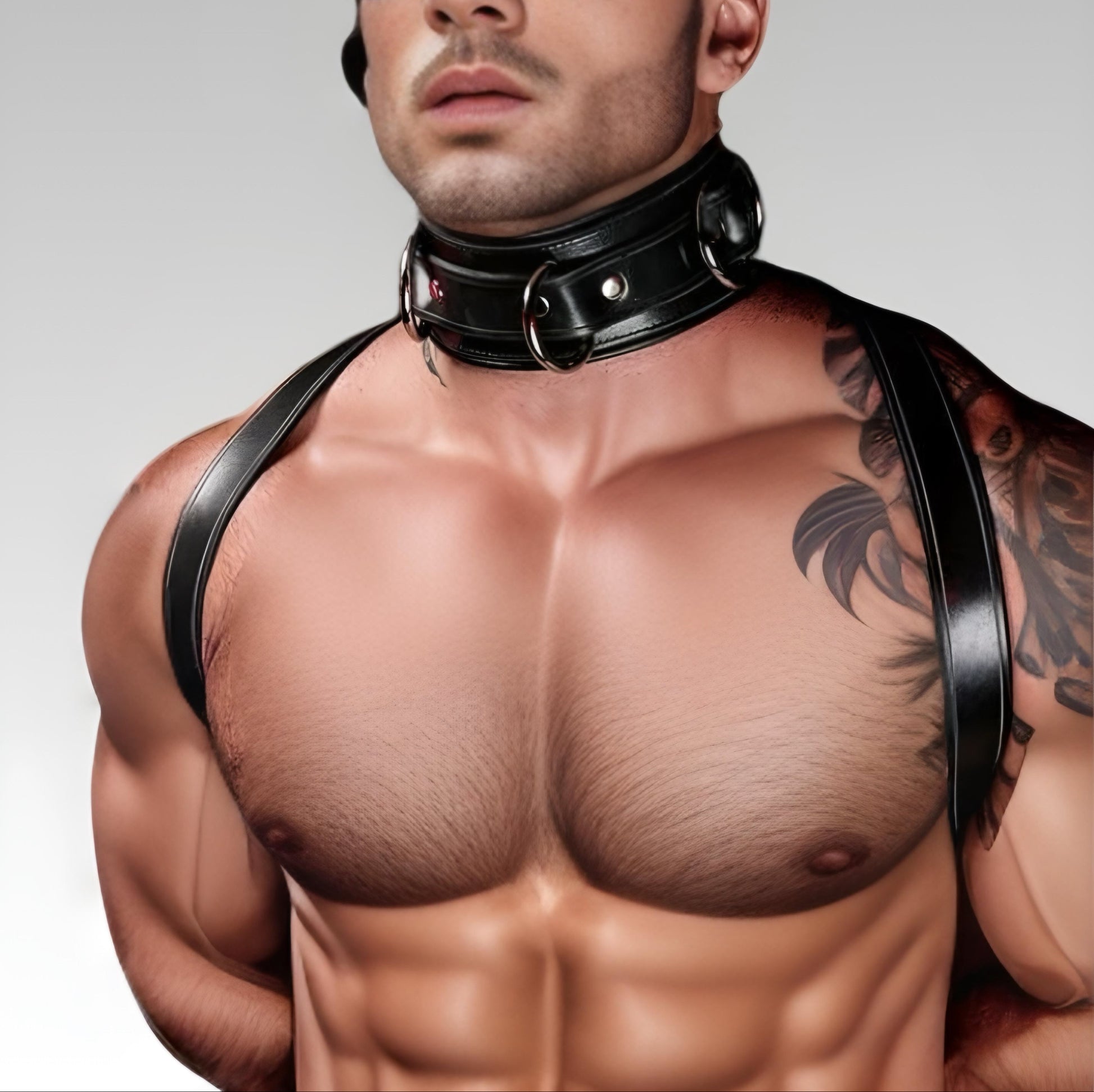 Leather Locking Bondage Collar for sale