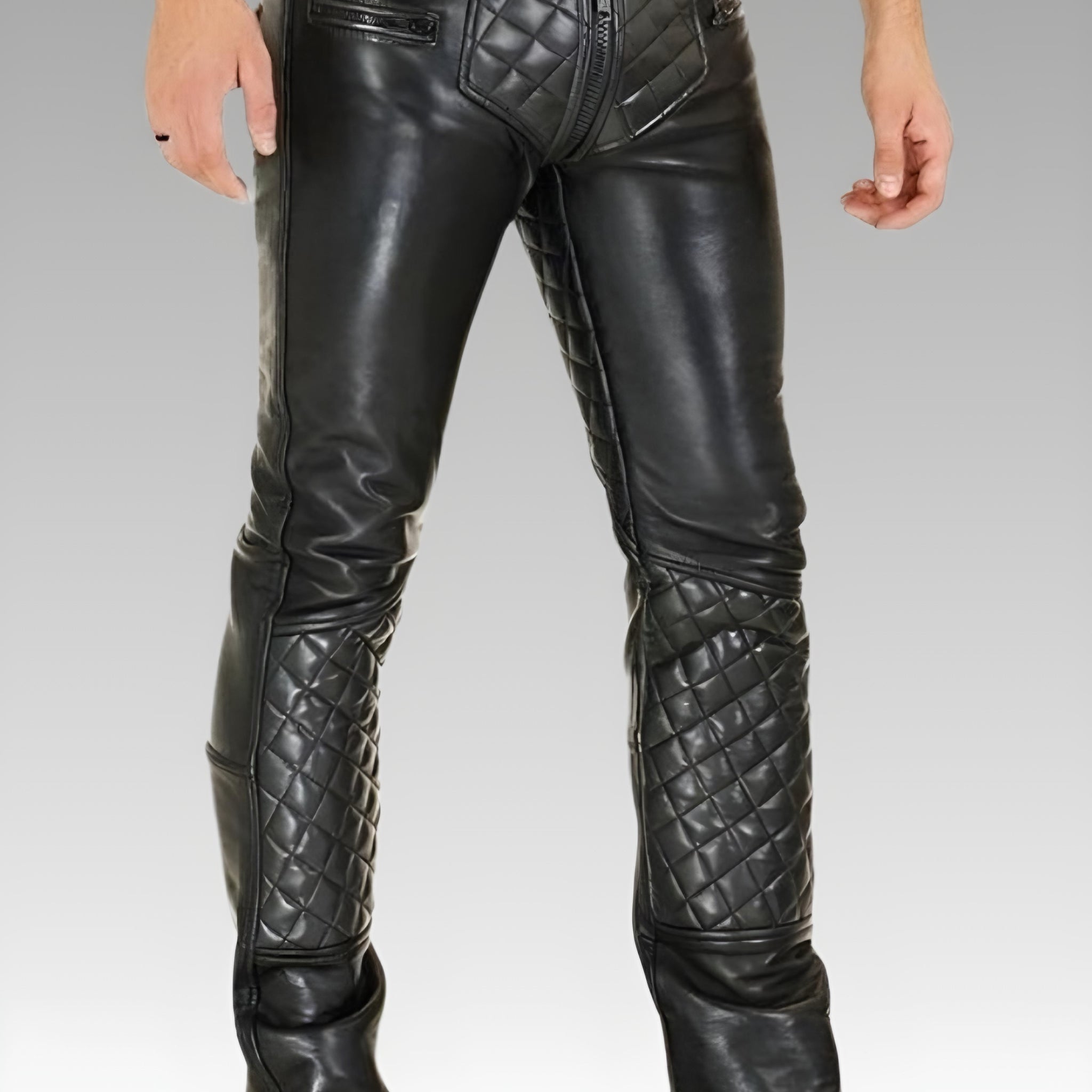 Men’s Quilted Leather Pants for sale