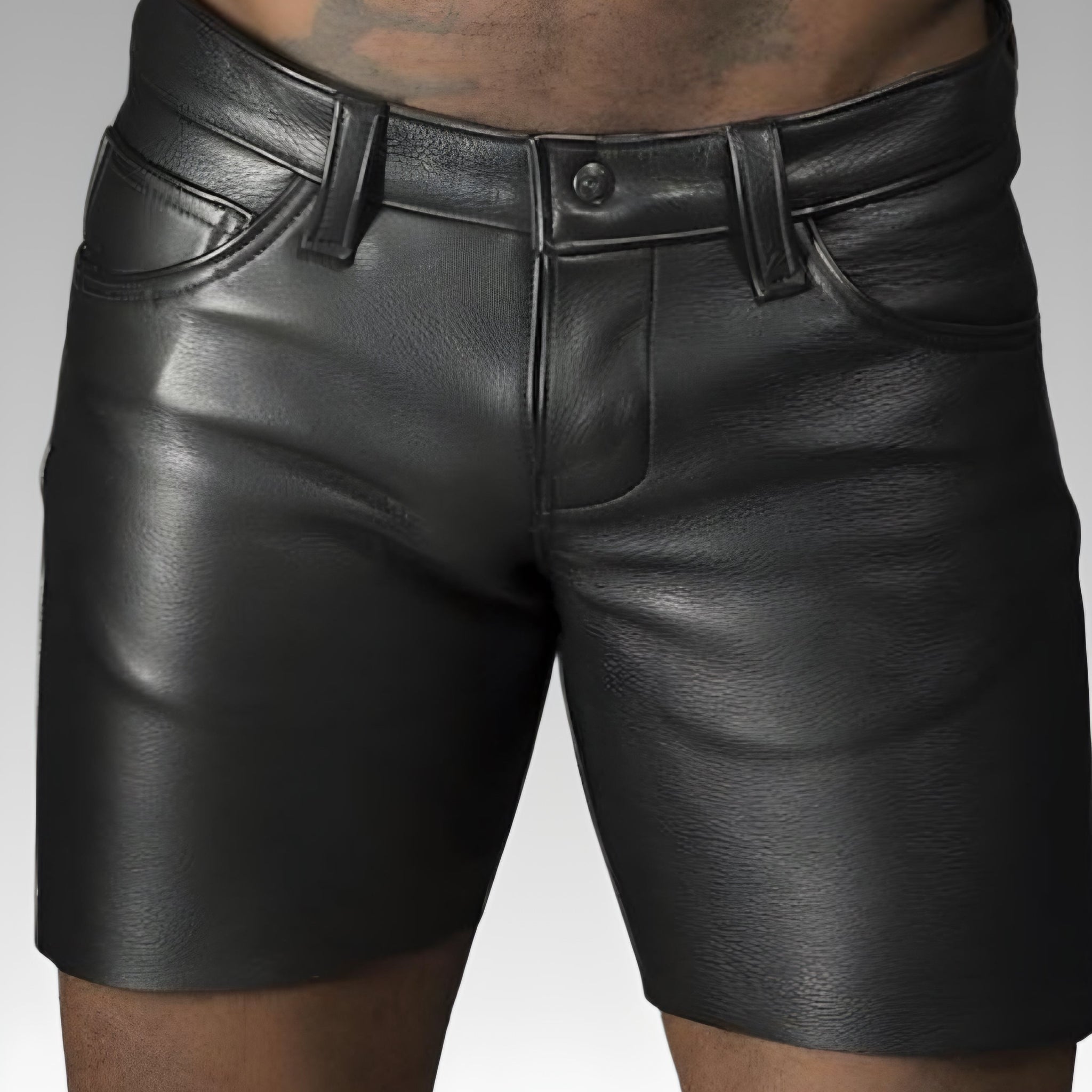 Mens Leather Jean Short for sale