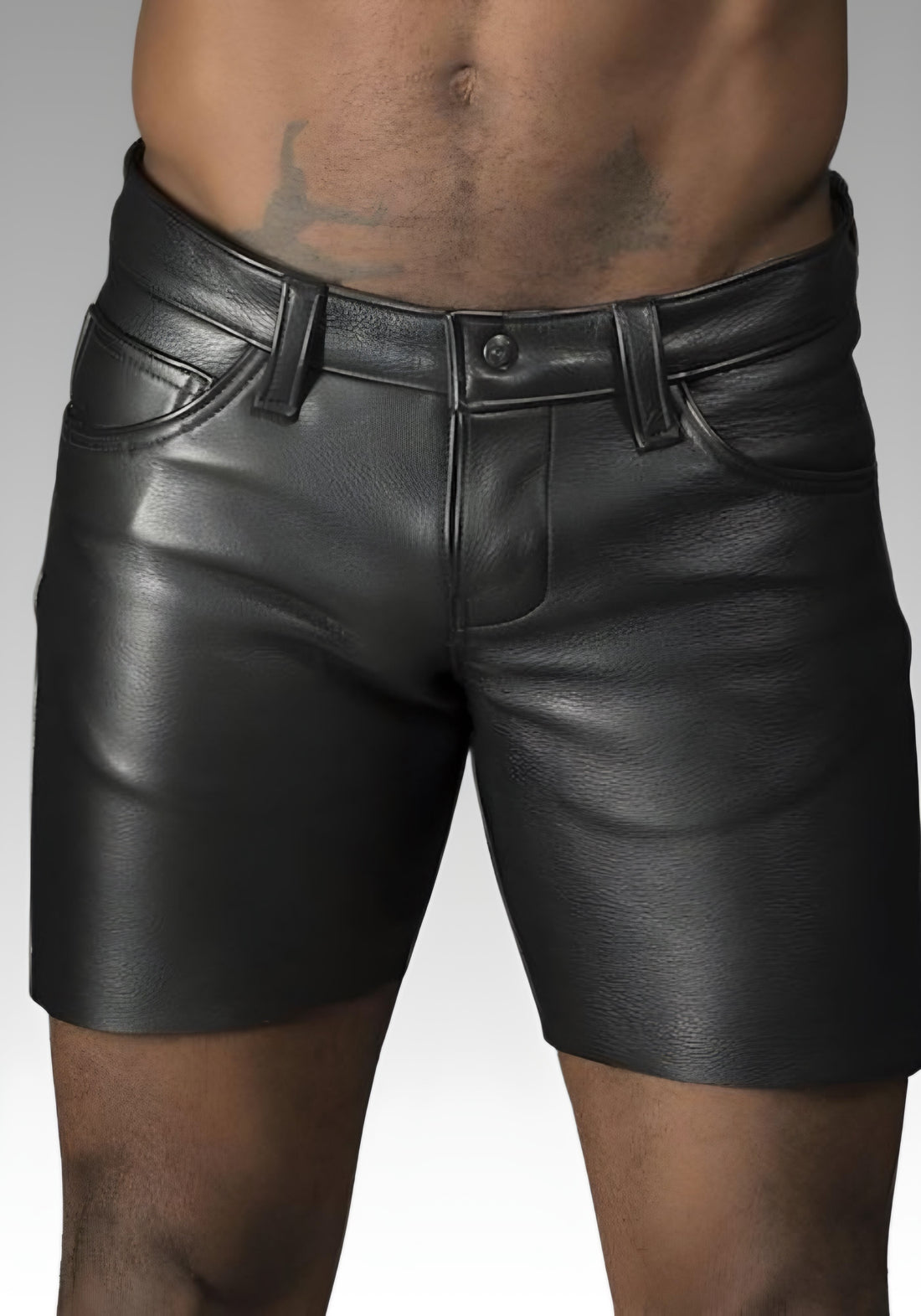 Mens Leather Jean Short for sale