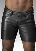 Mens Leather Jean Short for sale