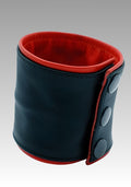 Red Piped Leather Wristband for sale