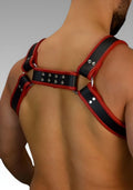 Leather Dog Harness Hardline Red, leather harness, leather dog harness, leather harness men, leather chest harness for sale