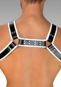 Leather Dog Harness Hardline White, leather harness, leather dog harness, leather harness men, leather chest harness for sale