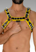 Leather Dog Harness Hardline Yellow, leather harness, leather dog harness, leather harness men, leather chest harness for sale