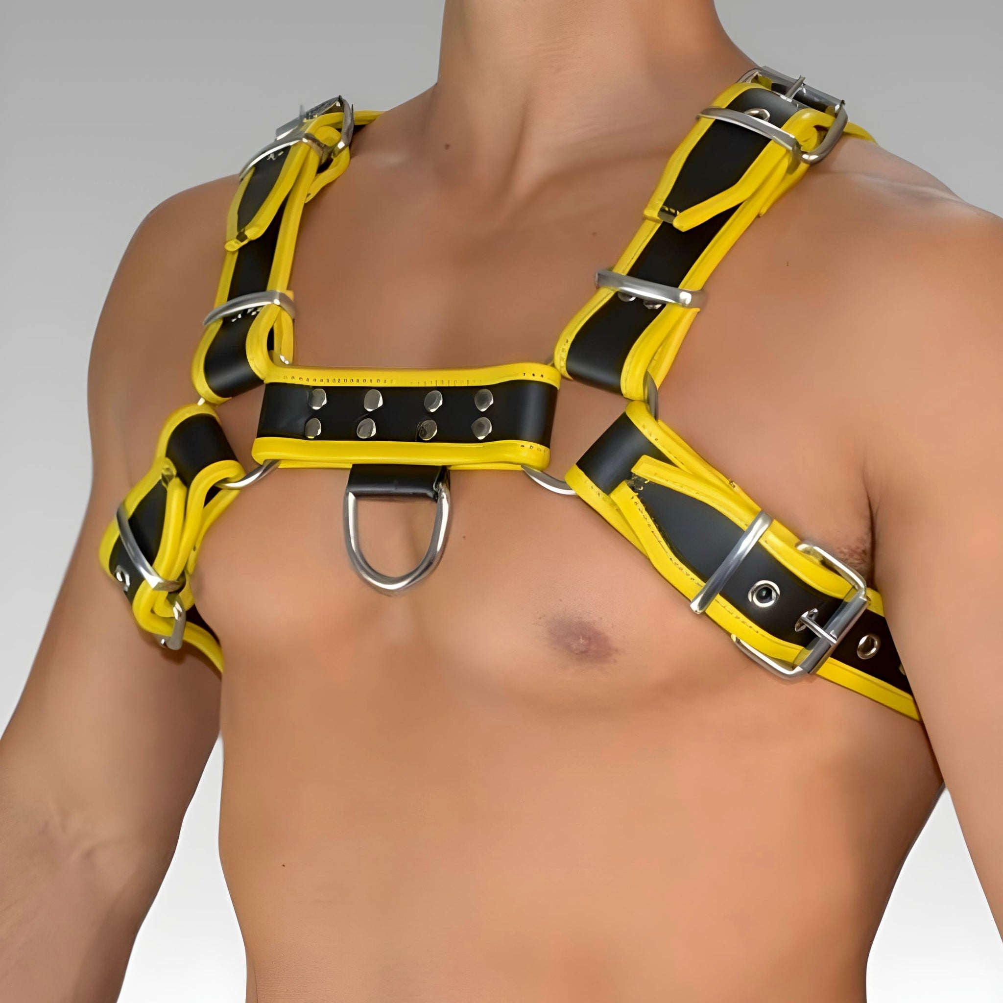 Leather Dog Harness Hardline Yellow, leather harness, leather dog harness, leather harness men, leather chest harness for sale