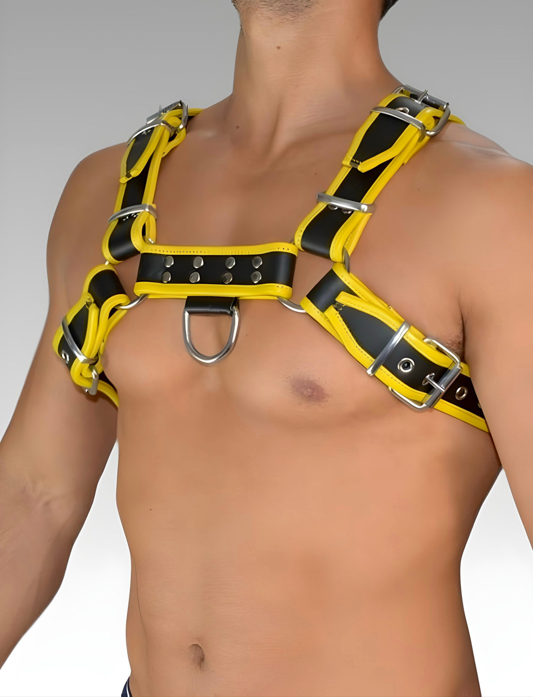 Leather Dog Harness Hardline Yellow, leather harness, leather dog harness, leather harness men, leather chest harness for sale