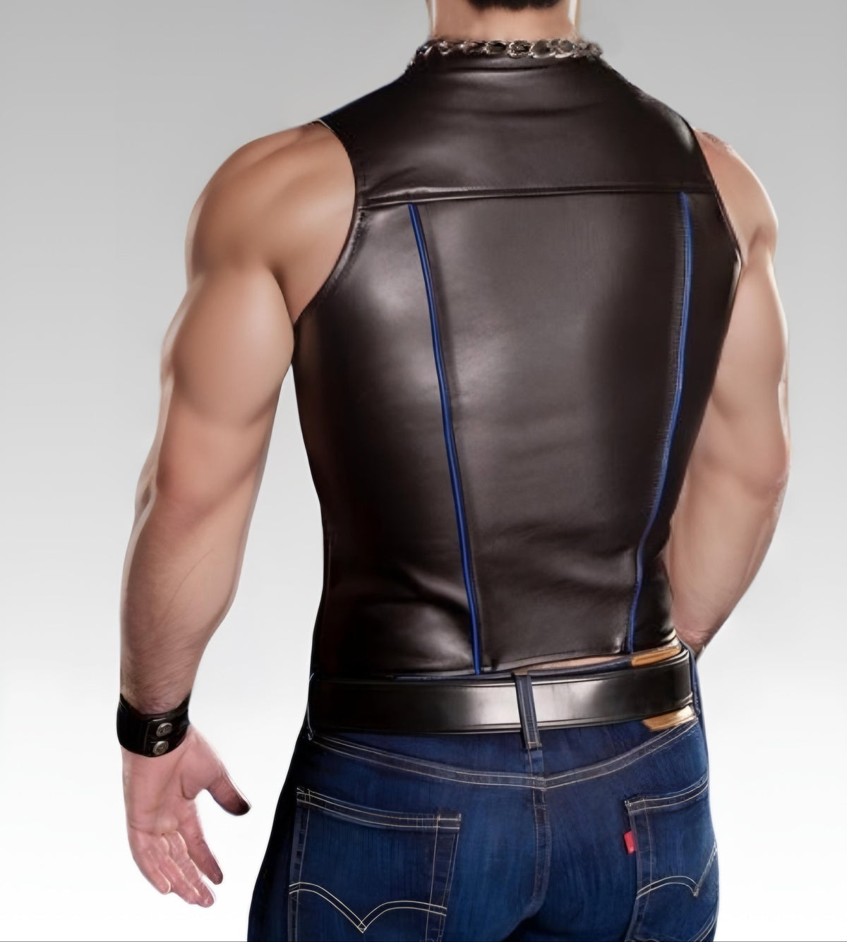 Zip Front Leather Vest for sale
