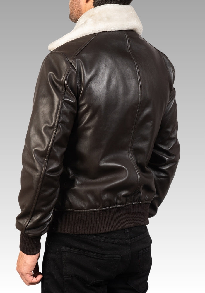 Airin G-1 Brown Leather Bomber Jacket