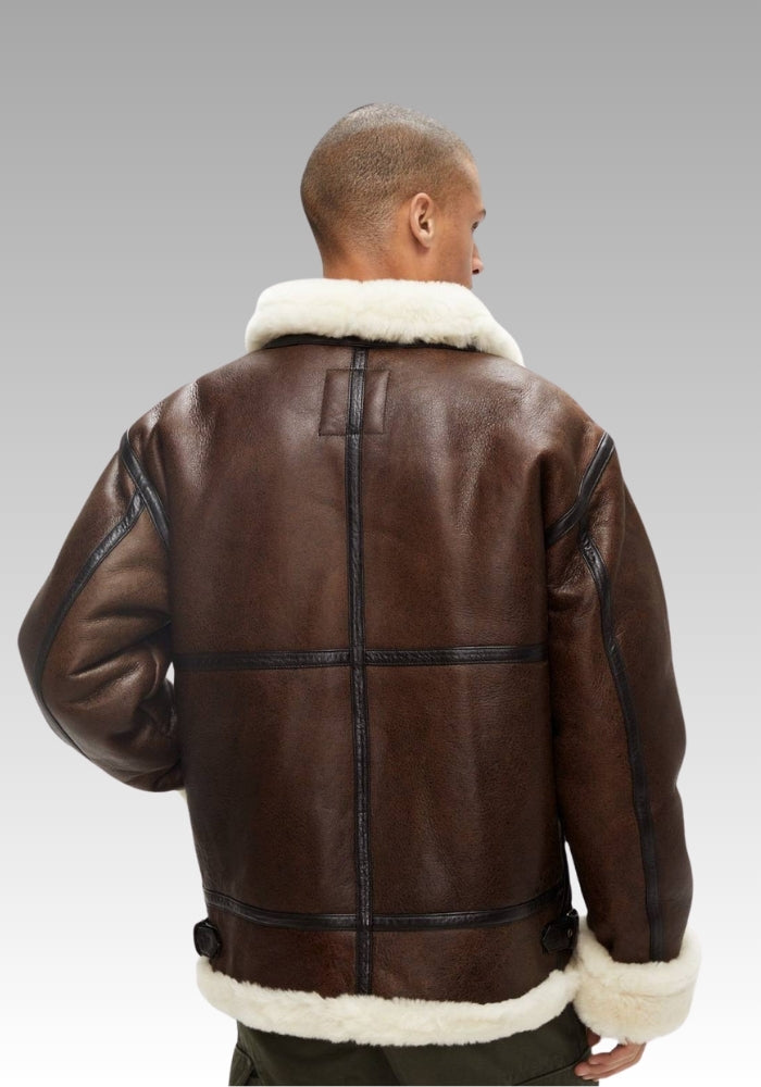 B-3 Sherpa Leather Bomber Jacket