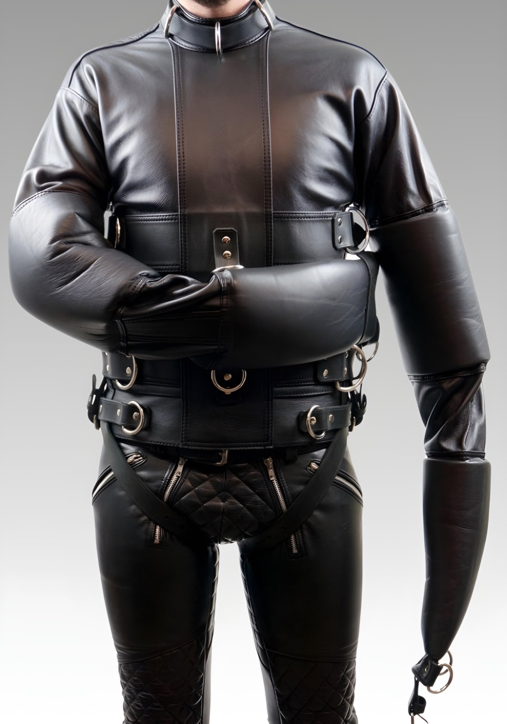 Leather Restraint Jacket Black for sale