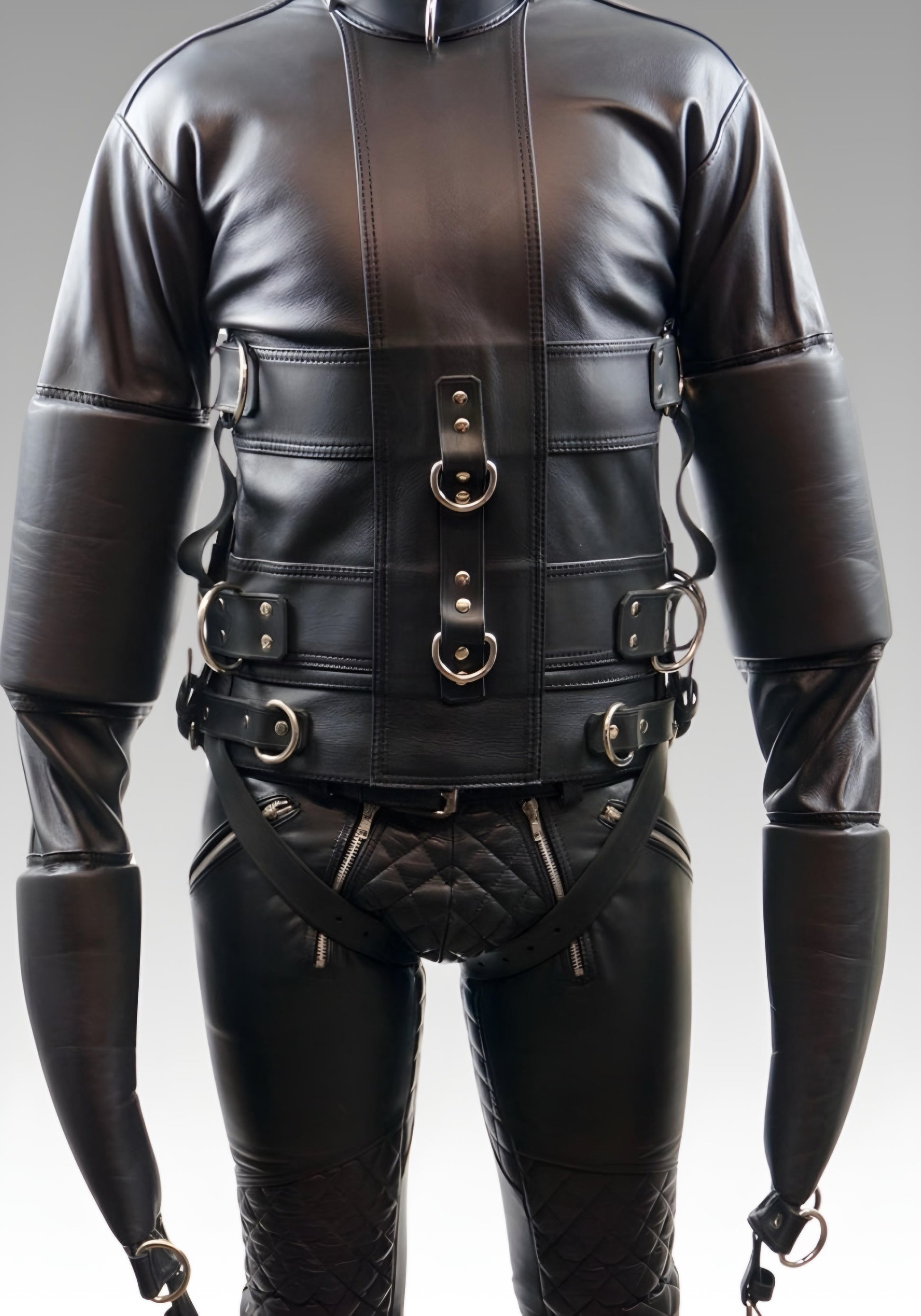 Leather Restraint Jacket Black for sale