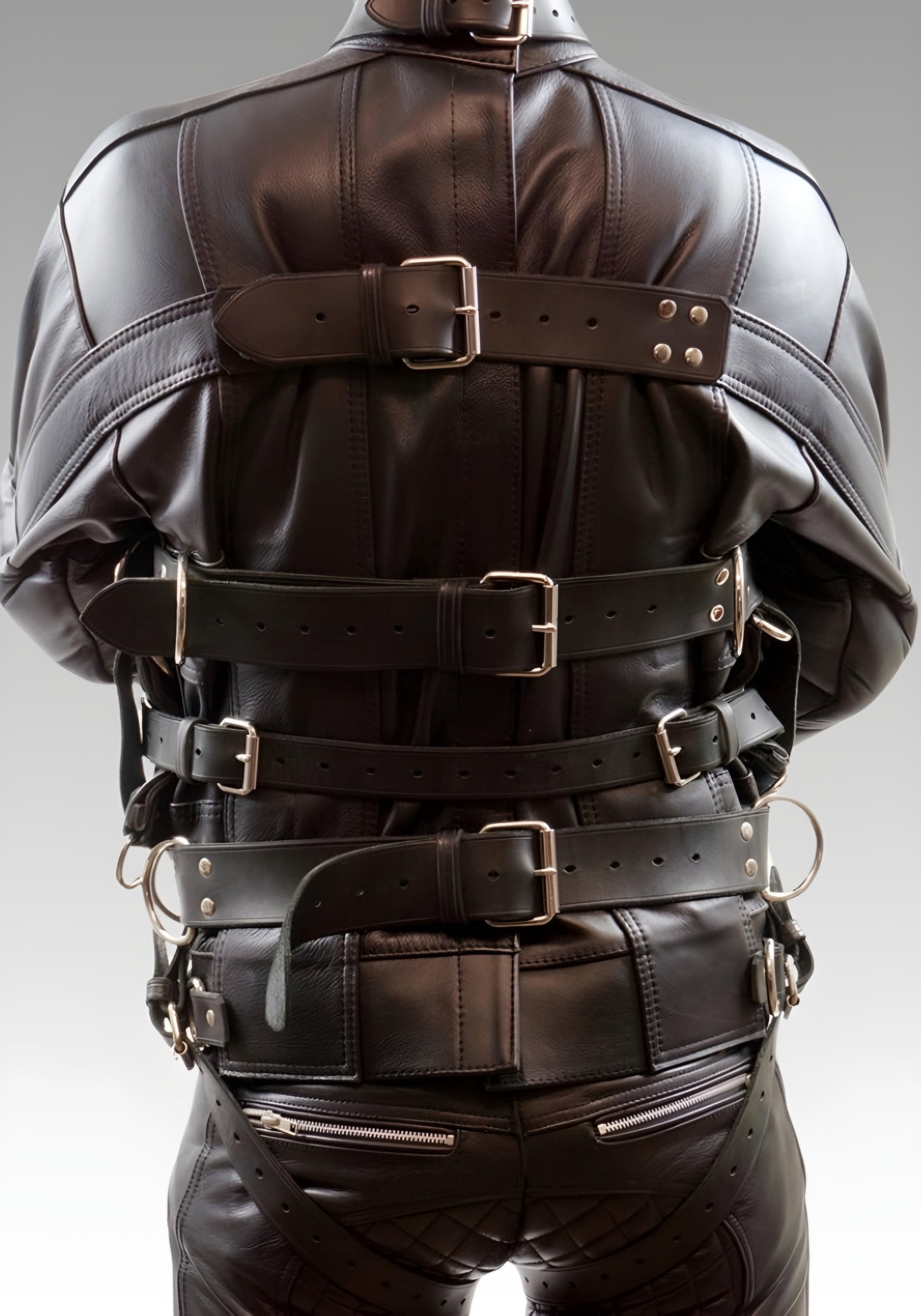 Leather Restraint Jacket Black for sale